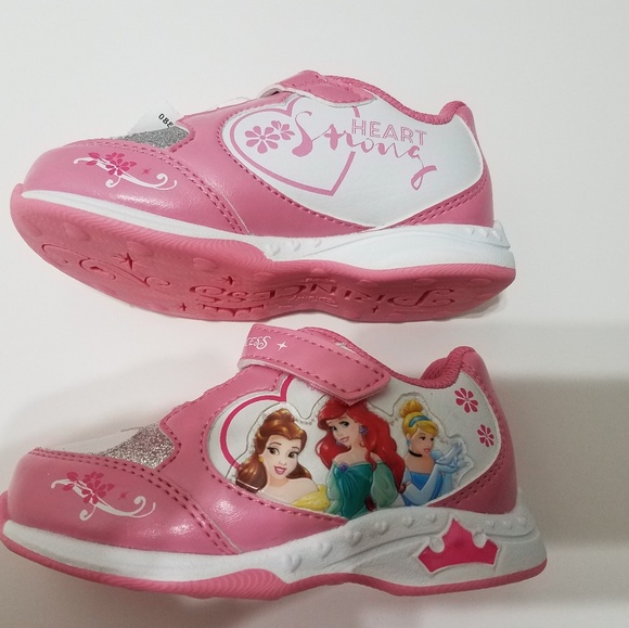 Disney Princess Princess Little Girl Light Up Sandals Shoes Size 8 White Pink